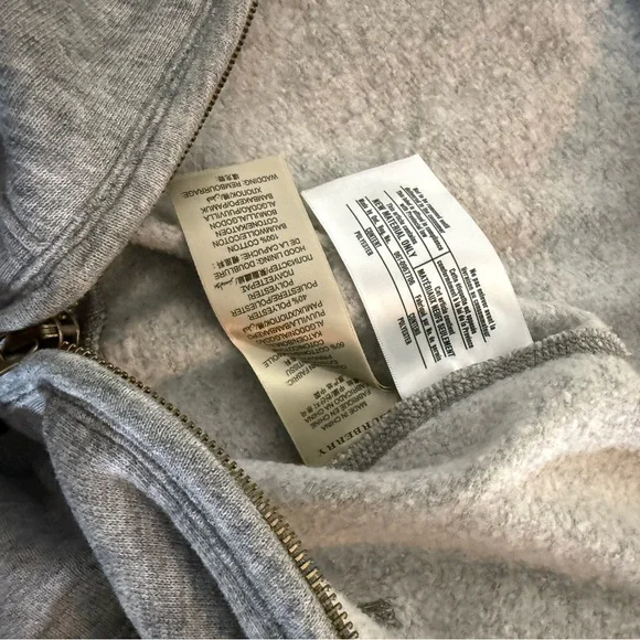 Burberry Gray Hoodie with Plaid Detail - Picture 4 of 4